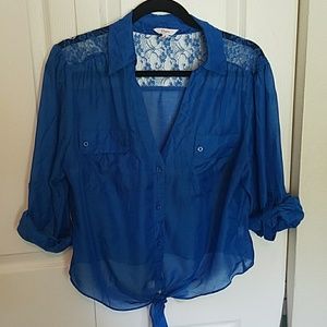 Blue long sleeve button down